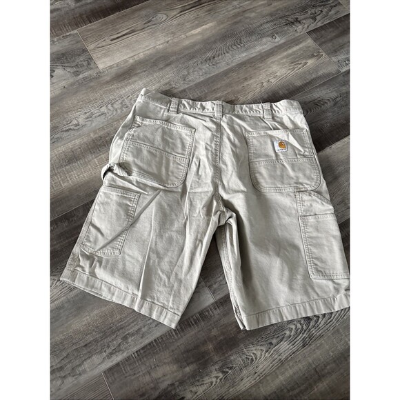 Carhartt Shorts Mens 38 Tan Work Carpenter Utility Duck Canvas BS3652-M - Picture 6 of 11
